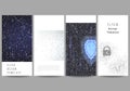 The minimalistic vector illustration of the editable layout of flyer, banner design templates. Binary code background Royalty Free Stock Photo