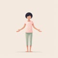 Minimalistic Vector Illustration Of A Woman In Tadasana Yoga Pose