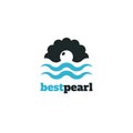 Minimalistic vector logo for marine store or pearl jewels