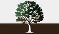 Minimalistic Vector Tree Icon, Paul Rand Inspired, Made with Generative AI