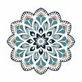 Minimalistic Vintage Stamp Mandalas Icon On White Background