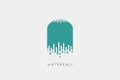 Minimalistic waterfall logo design, Waterfall logotype, Water, River, Smple element Royalty Free Stock Photo