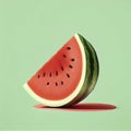 Minimalistic watermellon image, Generative AI