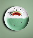 Minimalistic watermellon image, Generative AI