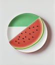 Minimalistic watermellon image, Generative AI