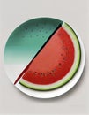 Minimalistic watermellon image, Generative AI