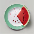 Minimalistic watermellon image, Generative AI