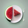 Minimalistic watermellon image, Generative AI