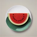 Minimalistic watermellon image, Generative AI