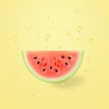 Minimalistic Watermelon Slice On Light Yellow Background