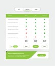 Minimalistic web subscription pricing comparison table interface design