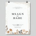 Minimalistic wedding invitation featuring elegant, bold typography with the names Royalty Free Stock Photo