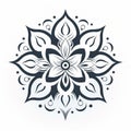 Minimalistic Mandalas Flower Lotus Icon Pattern On White Background