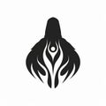Minimalistic White Background Specter Icon Pattern Design Concept
