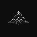 Minimalistic White And Black Mountain Logo Design