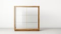 Minimalistic White Curio Cabinet With Golden Thin Frame For Canvas