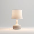 Minimalistic White Lamp On Glass Stand: Photobashing, Simplistic Cartoon And Realistic Rendering Techniques