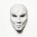 Minimalistic White Paper Mask With Multifaceted Geometry