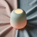 A minimalistic, white, smooth-surfaced lamp with Royalty Free Stock Photo
