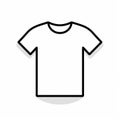 Minimalistic White T-shirt Icon In Bold Black Outlines