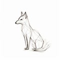 Minimalistic Wire Drawing Of A Fox In Abstract Geometry Royalty Free Stock Photo