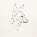 Minimalistic Wire Fox Portrait: Abstract Line Drawing Sculpture