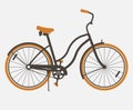 Minimalistic Woman flat bicycle illustration