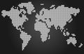 Minimalistic world map from white dots, vector illustration Royalty Free Stock Photo