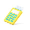 Minimalistic yellow terminal for checks 3d icon vector illustration Royalty Free Stock Photo