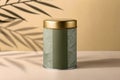 Minimalistic Yerba Mate Tea Packaging Mockup Featuring Elegant Design and Soft Background Royalty Free Stock Photo