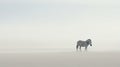 Minimalistic Zebra In Misty Landscape: A Bold Chromaticity Artwork Royalty Free Stock Photo