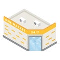 Minimarket building icon, isometric style Royalty Free Stock Photo