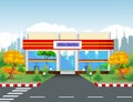 Minimarket Building With Town Background Royalty Free Stock Photo