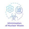 Minimization of nuclear waste blue gradient concept icon Royalty Free Stock Photo
