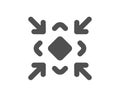 Minimize arrow icon. Small screen sign. Vector