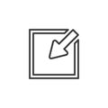 Minimize arrow line icon