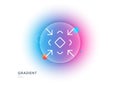 Minimize arrow line icon. Small screen sign. Gradient blur button. Vector