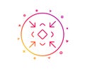 Minimize arrow line icon. Small screen sign. Vector