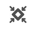 Minimize arrow simple icon. Small screen sign.