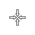 Minimize arrows line icon