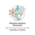 Minimize cognitive dissonance concept icon