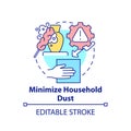 Minimize household dust concept icon