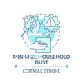 Minimize household dust concept icon