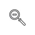 Minimize magnifier outline icon Royalty Free Stock Photo