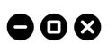 Minimize, maximize, and close button icon vector. Elements of mobile app window