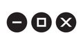 Minimize, maximize, and close button icon vector. Elements of web or mobile app