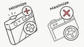 Minimize and maximize icons, UI window controls vector design Generative AI