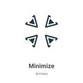 Minimize vector icon on white background. Flat vector minimize icon symbol sign from modern arrows collection for mobile concept