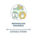 Minimizing soil disturbance concept icon