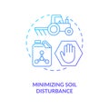 Minimizing soil disturbance turquoise gradient concept icon